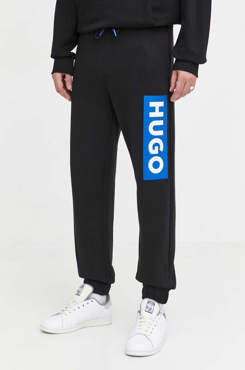 Pantaloni de trening HUGO blue din bumbac Nuram Pantaloni de trening HUGO blue din bumbac Nuram