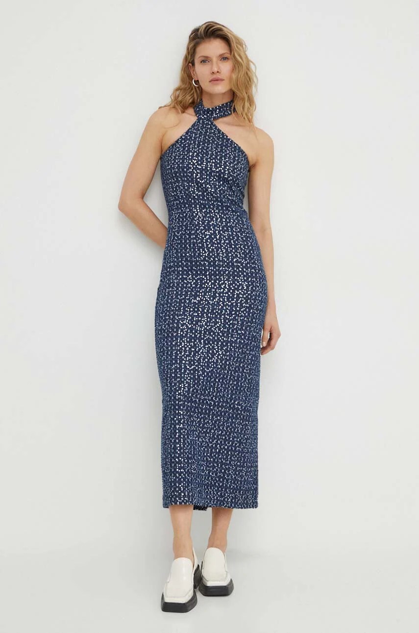 Rochie résumé din bumbac cu croială în cloș Rochie résumé din bumbac cu croială în cloș