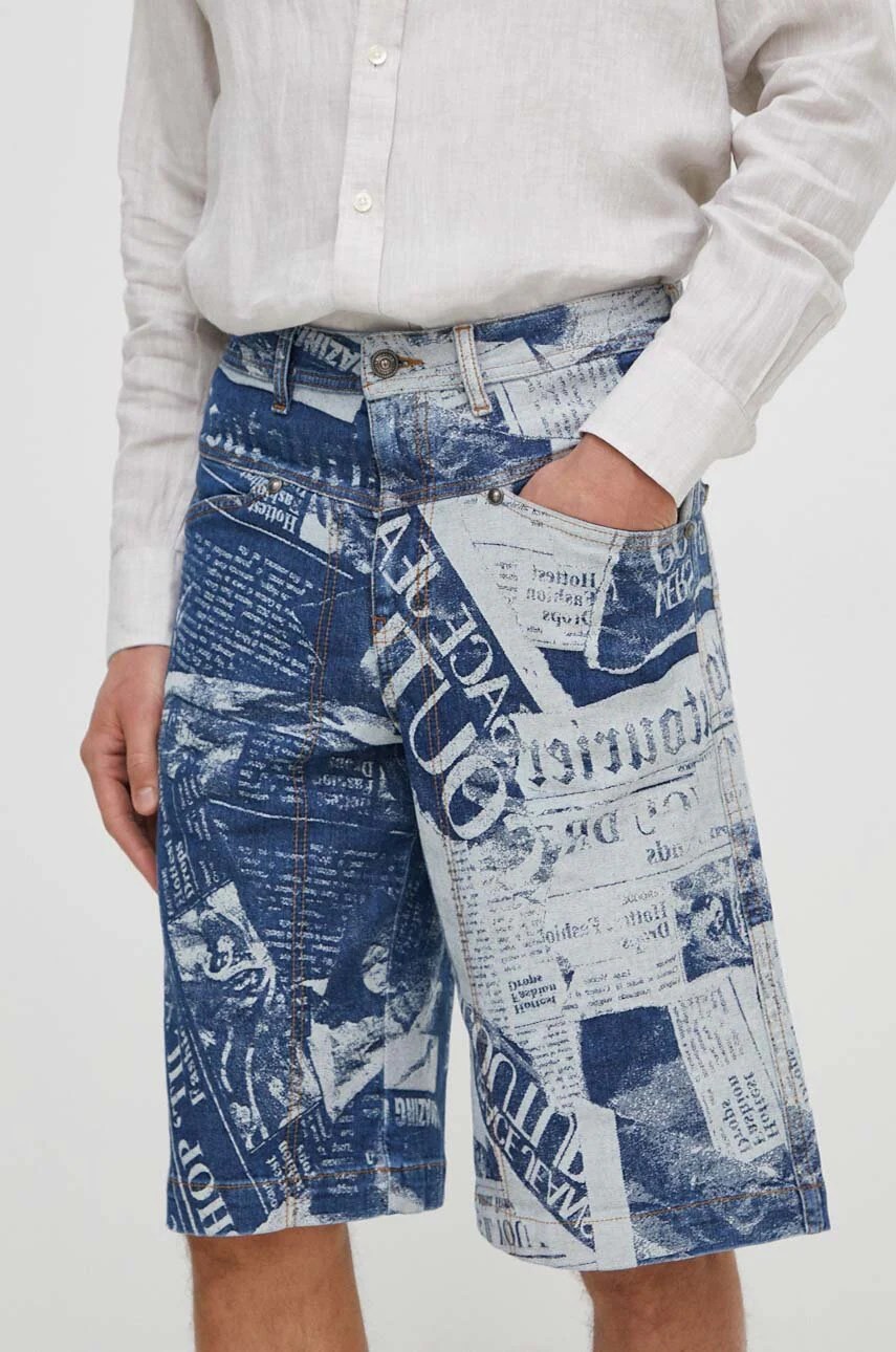 Pantaloni scurți jeans versace jeans couture Pantaloni scurți jeans versace jeans couture
