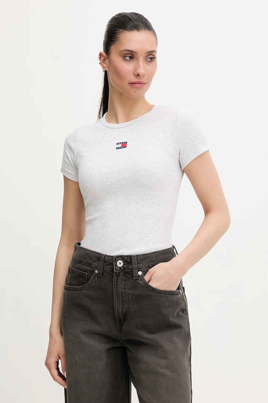 Tricou damă tommy jeans din bumbac cu elastan Tricou damă tommy jeans din bumbac cu elastan