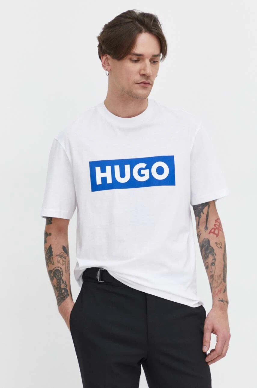 Tricou din bumbac HUGO blue Nico Tricou din bumbac HUGO blue Nico