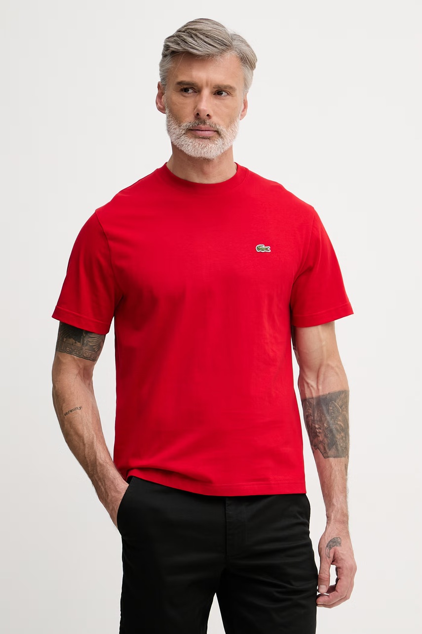 Tricou basic bărbătesc de bumbac lacoste Tricou basic bărbătesc de bumbac lacoste