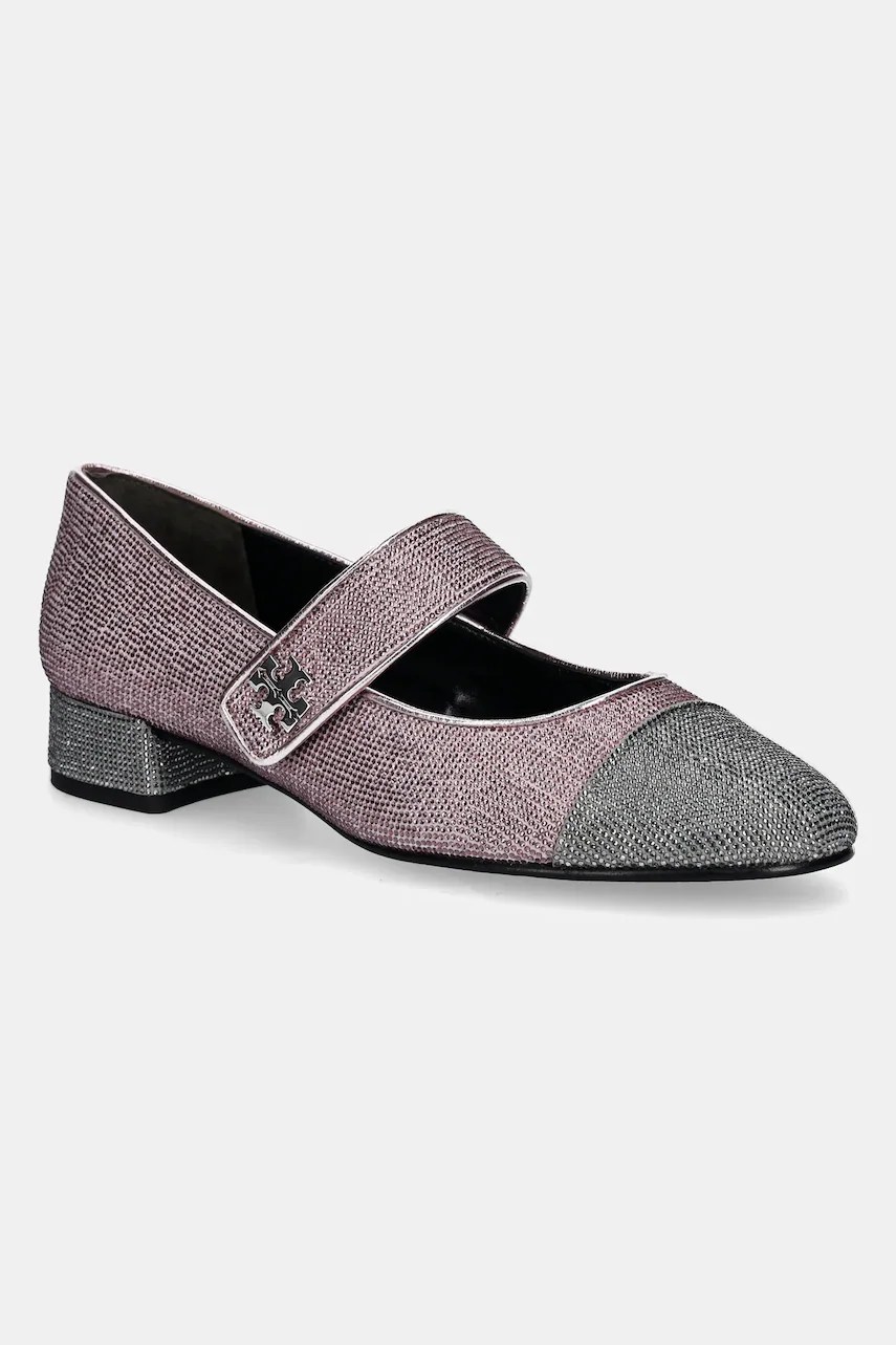 Pantofi tory burch din piele întoarsă cap-toe Mary Jane Pave Heel Ballet Pantofi tory burch din piele întoarsă cap-toe Mary Jane Pave Heel Ballet