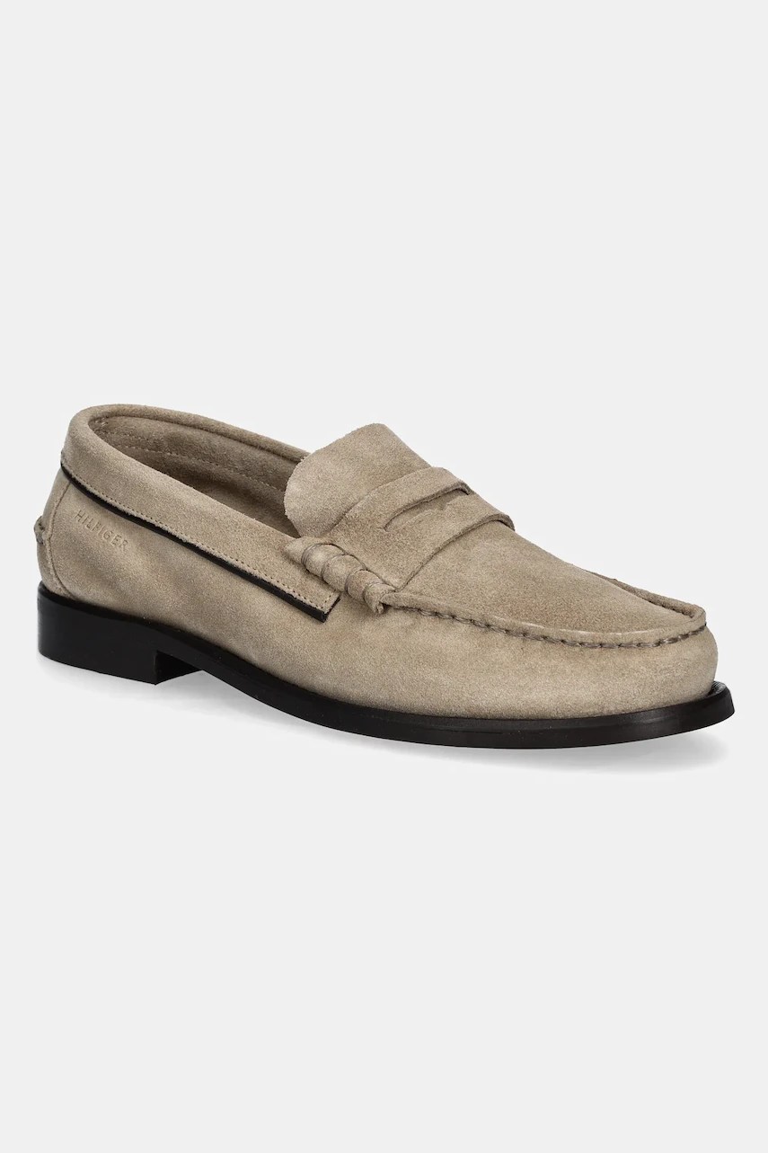 Mocasini tommy HILFIGER din piele întoarsă CLASSIC HILFIGER SUEDE LOAFER Mocasini tommy HILFIGER din piele întoarsă CLASSIC HILFIGER SUEDE LOAFER