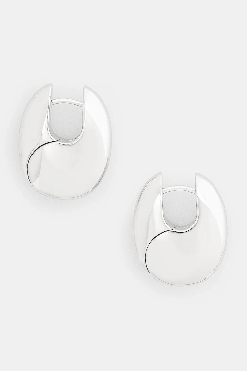 Cercei tom wood din argint pebble hoops medium V1 Cercei tom wood din argint pebble hoops medium V1