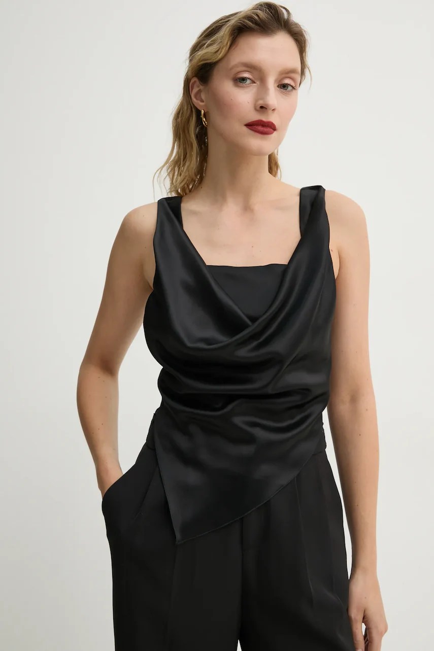 Nanushka bluza PETRA cu decolteu apă Nanushka bluza PETRA cu decolteu apă