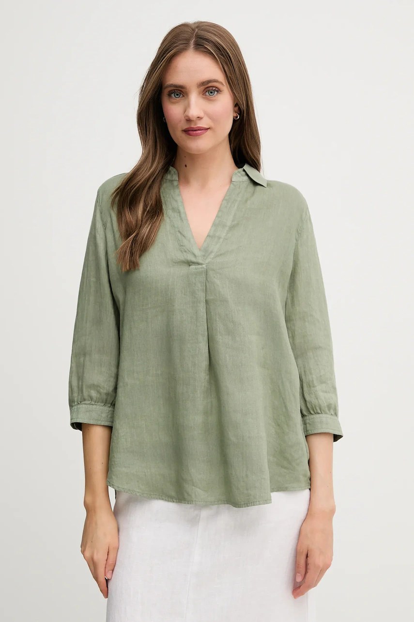 Oui bluză din in cu decolteu în v Oui bluză din in cu decolteu în v