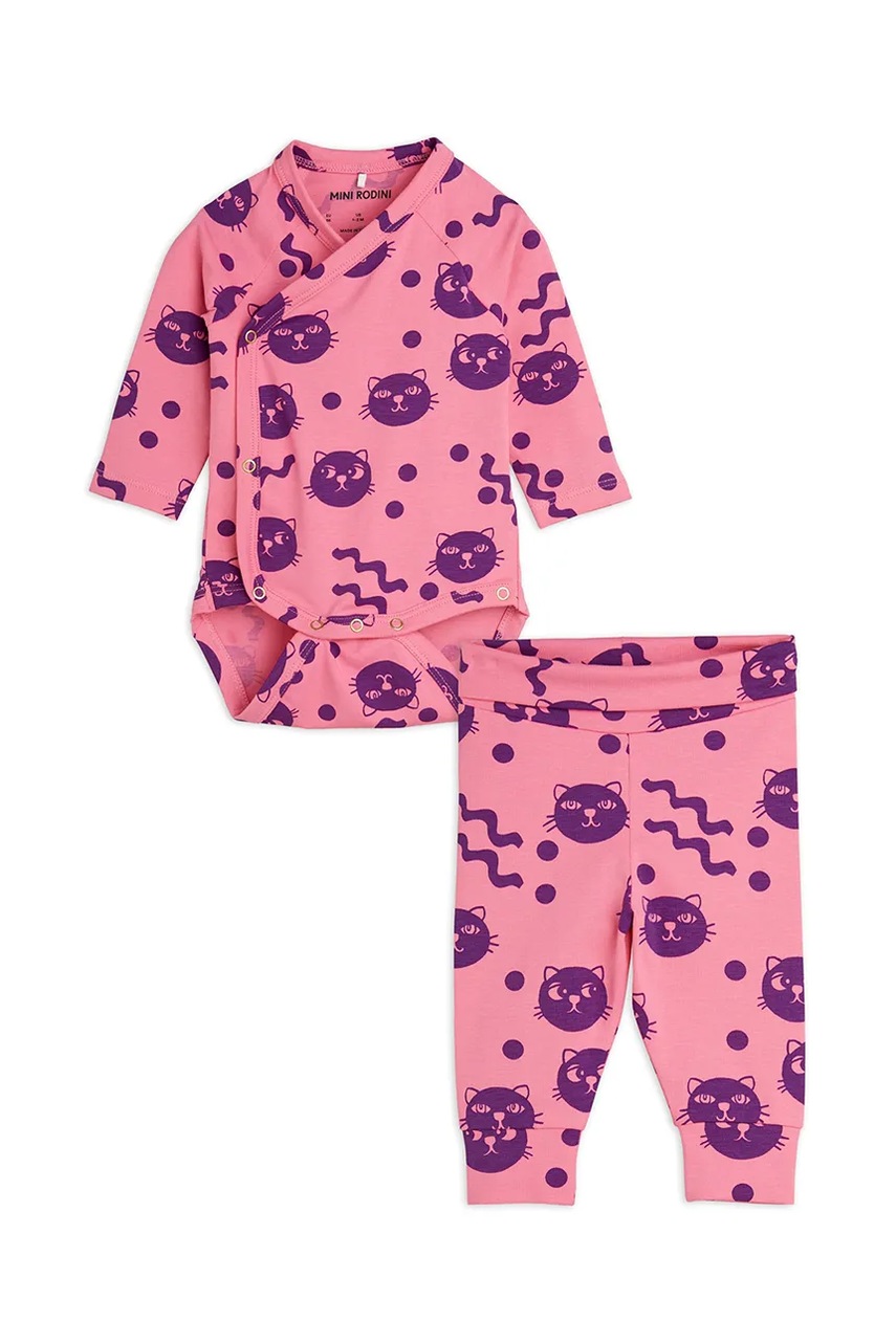 Mini rodini compleu bebe cu mânecă lungă squiggly cats Mini rodini compleu bebe cu mânecă lungă squiggly cats