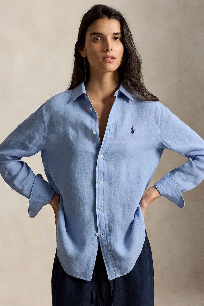 Cămașă pentru femei din in – Polo Ralph Lauren Cămașă pentru femei din in – Polo Ralph Lauren