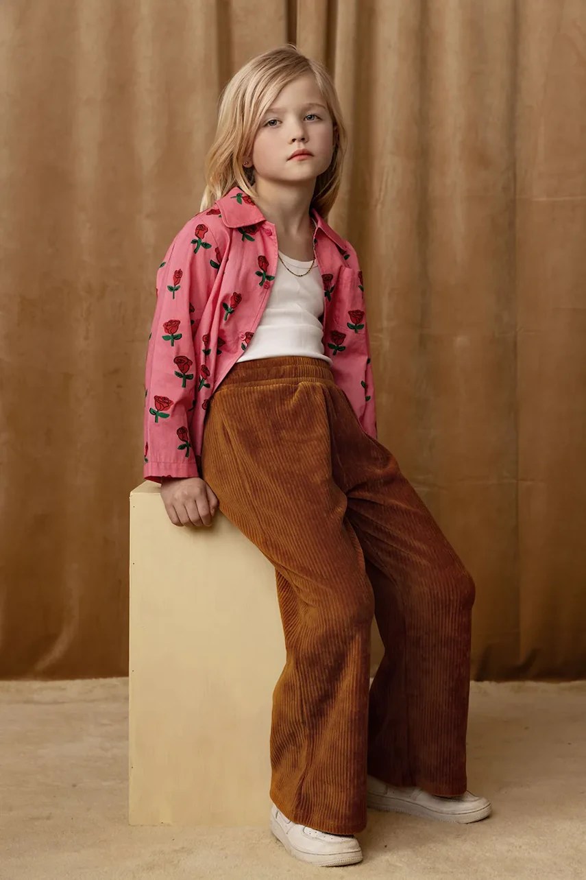 Cămășă de bumbac pentru copii mini rodini cu model Roses Cămășă de bumbac pentru copii mini rodini cu model Roses