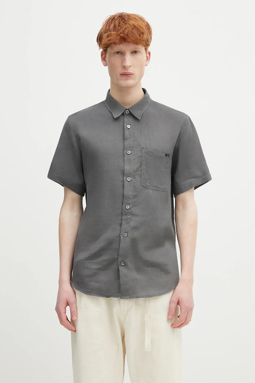 Cămașă de in a.p.c. chemisette bellini cu logo Cămașă de in a.p.c. chemisette bellini cu logo