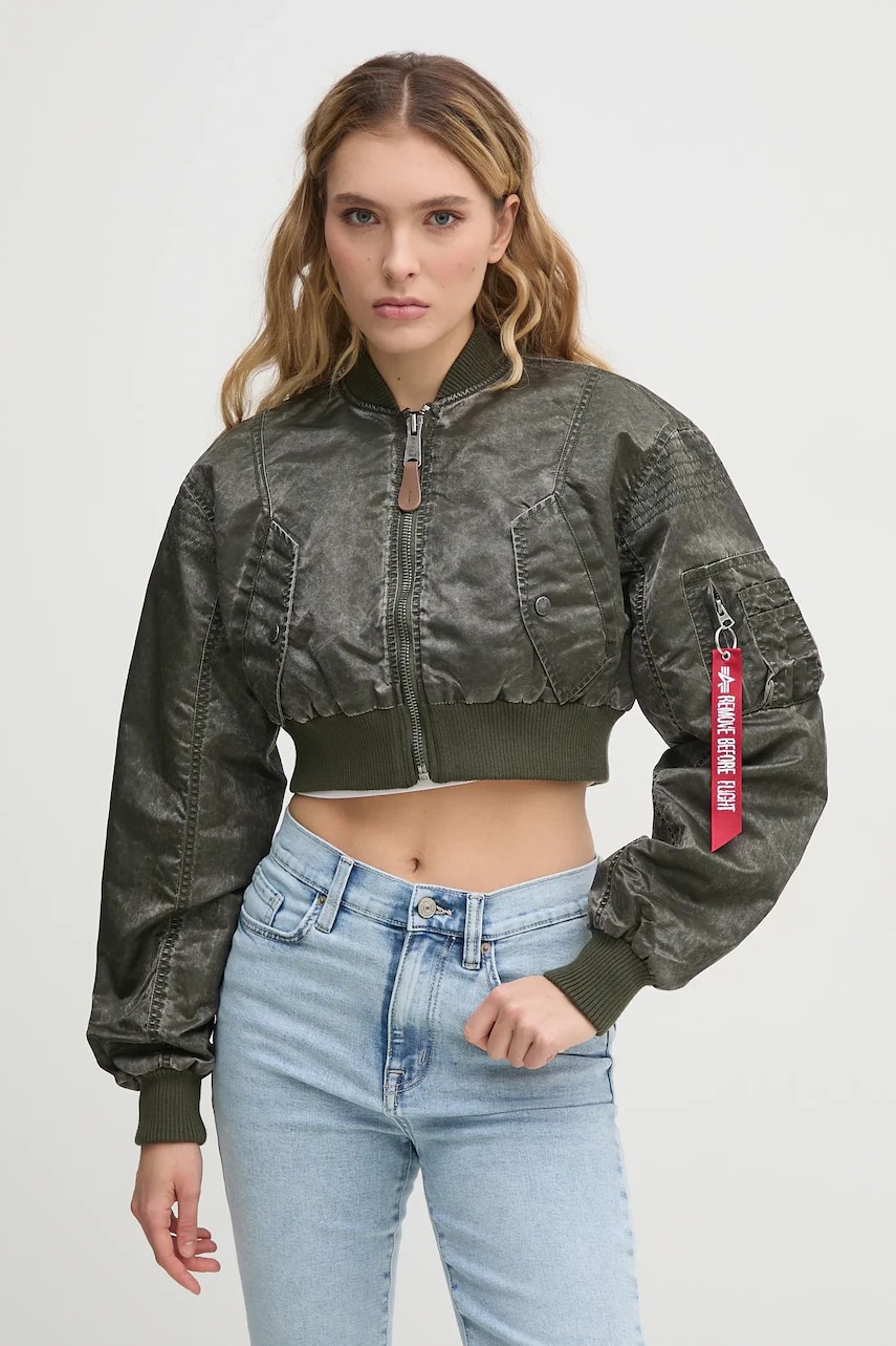 Geacă bomber alpha industries MA-1 vintage Cropped pentru femei Geacă bomber alpha industries MA-1 vintage Cropped pentru femei