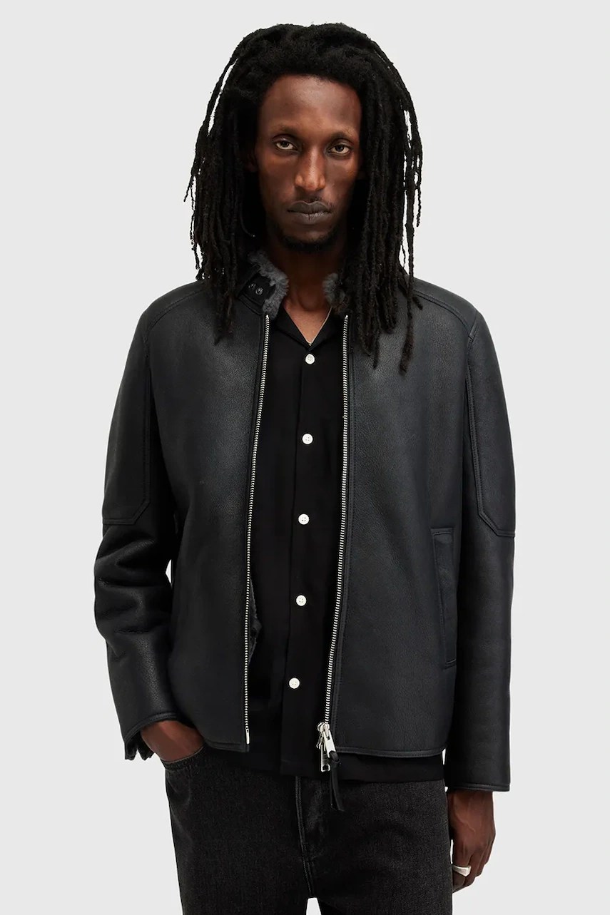 Geacă de piele AllSaints HAYWARD Geacă de piele AllSaints HAYWARD