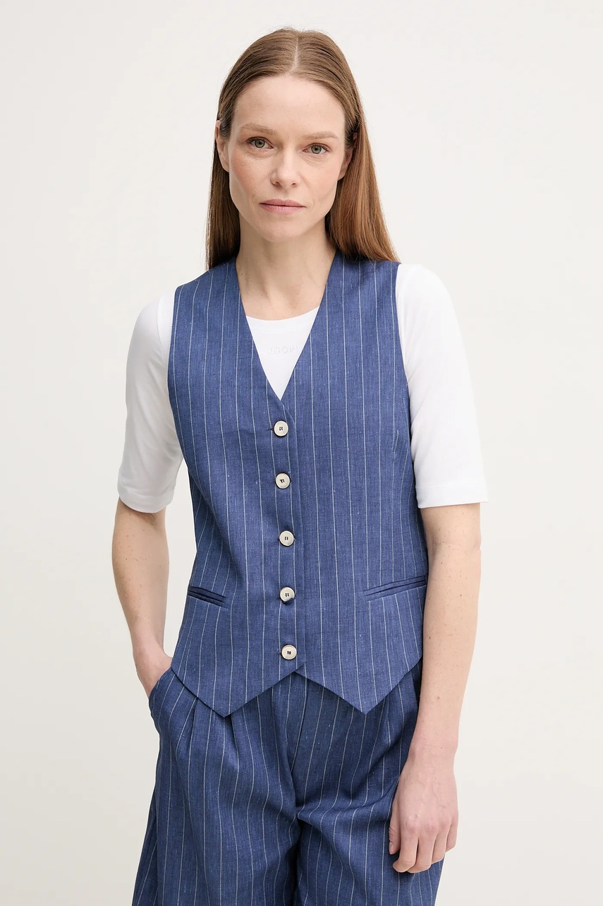 Vestă la petite française din in – model GWEN Vestă la petite française din in – model GWEN