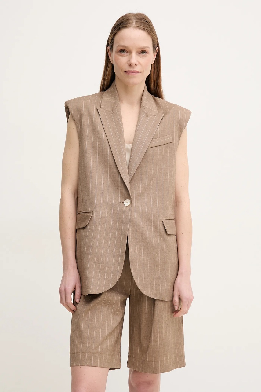 Vestă VALMY la petite française din amestec de in Vestă VALMY la petite française din amestec de in