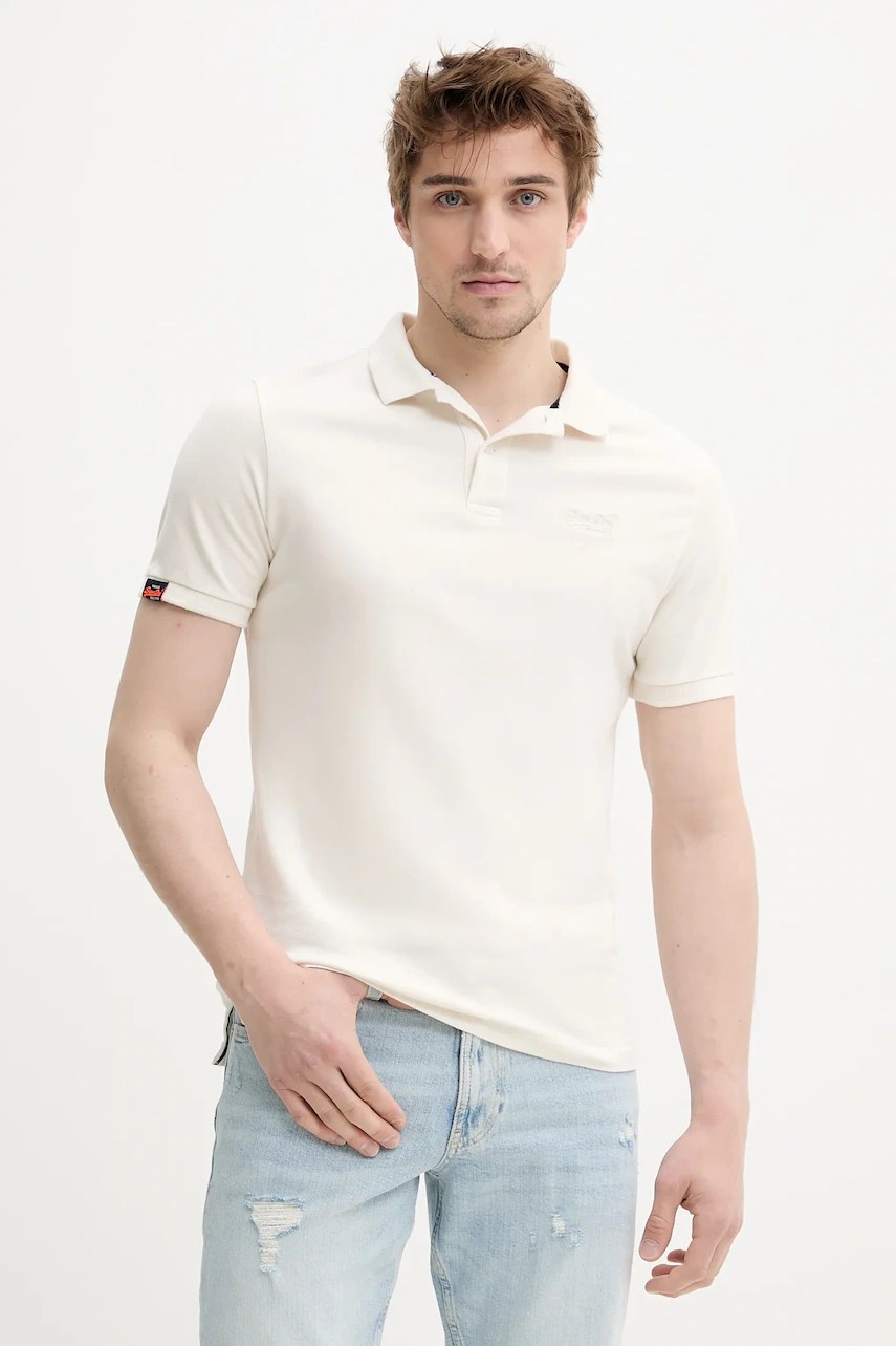 Tricou polo superdry din bumbac Tricou polo superdry din bumbac