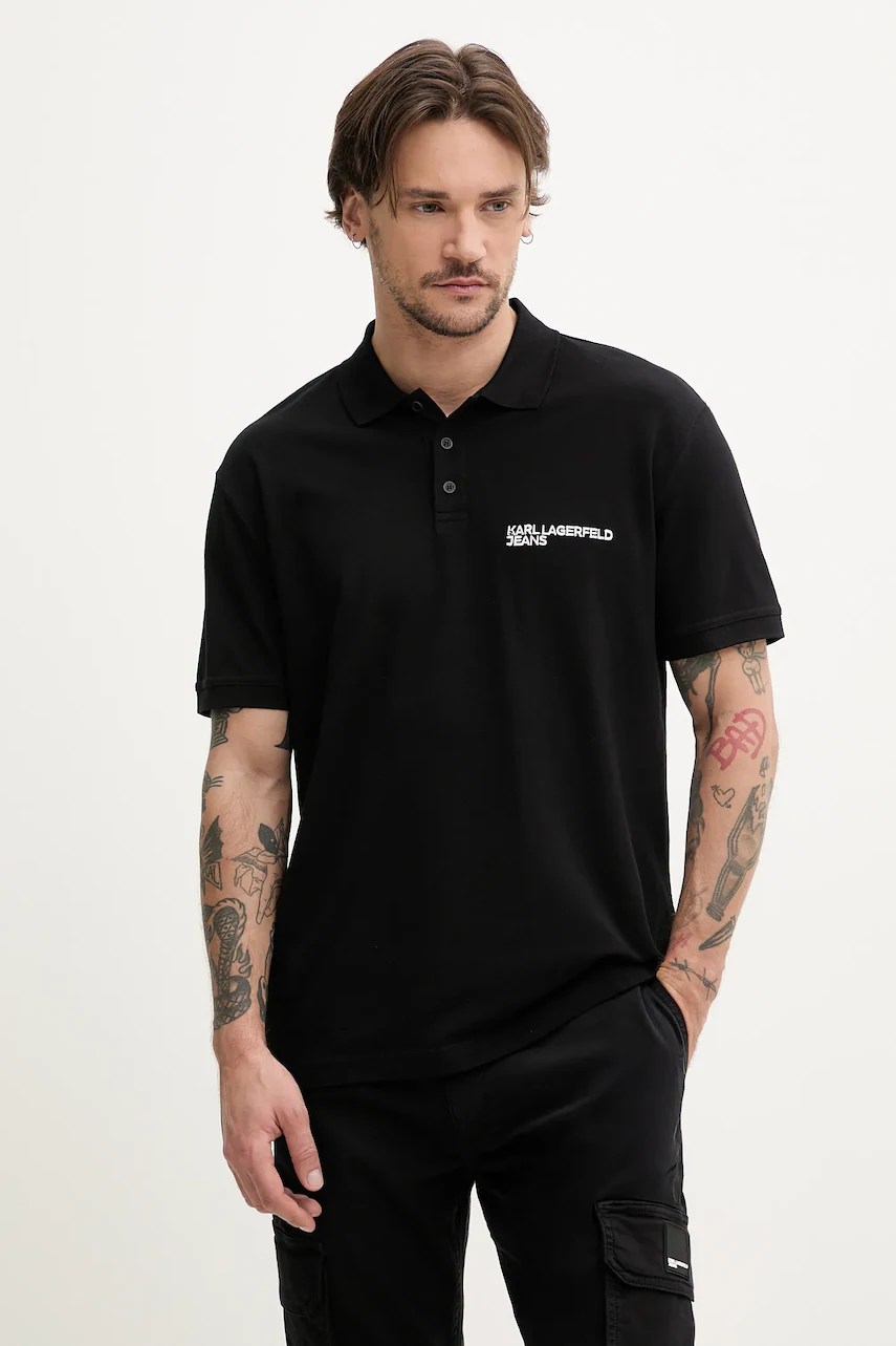 Karl lagerfeld jeans polo bărbați din bumbac Karl lagerfeld jeans polo bărbați din bumbac