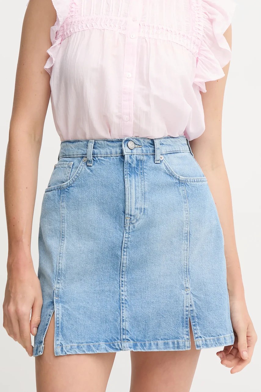Fustă din denim pepe jeans MINI SKIRT HW SLIT Fustă din denim pepe jeans MINI SKIRT HW SLIT