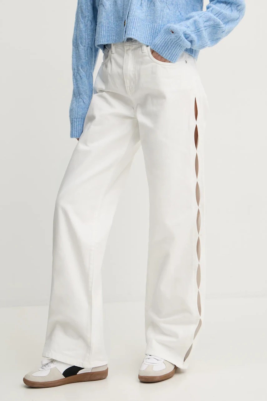 Pantaloni PURPLE BRAND model WIDE cu decupaje laterale Pantaloni PURPLE BRAND model WIDE cu decupaje laterale