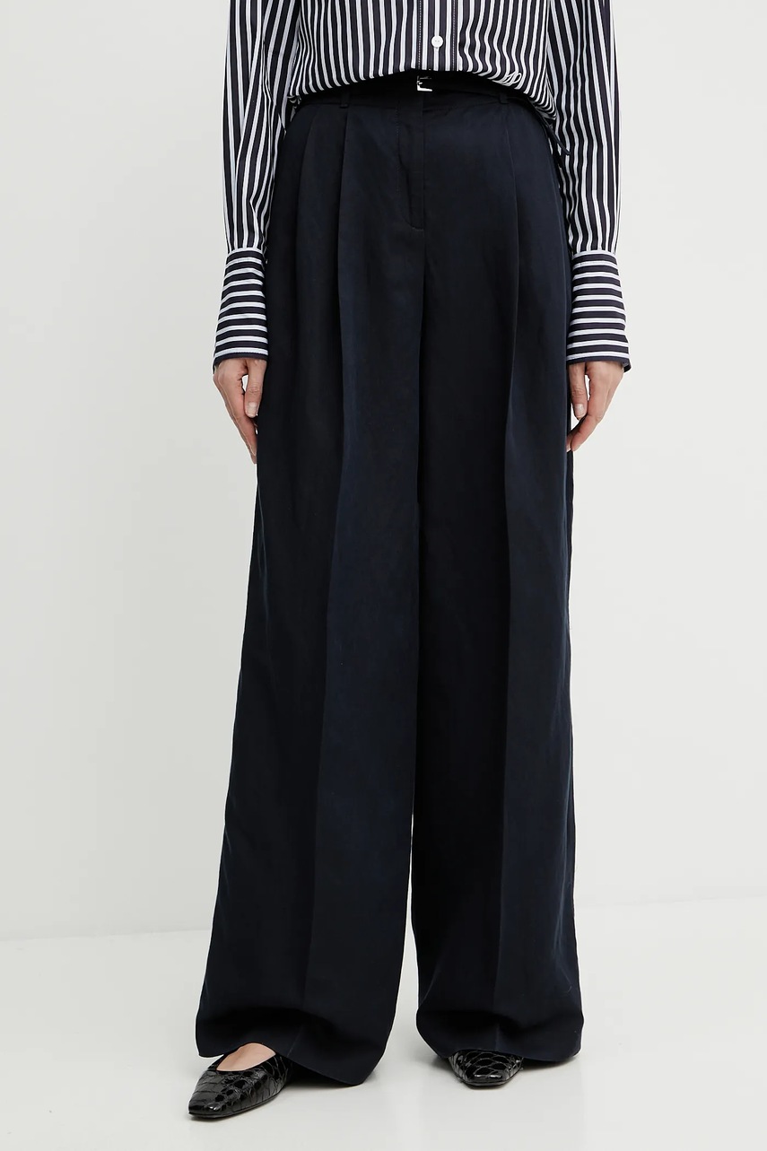 Boss pantaloni cu amestec de in și lyocell Boss pantaloni cu amestec de in și lyocell
