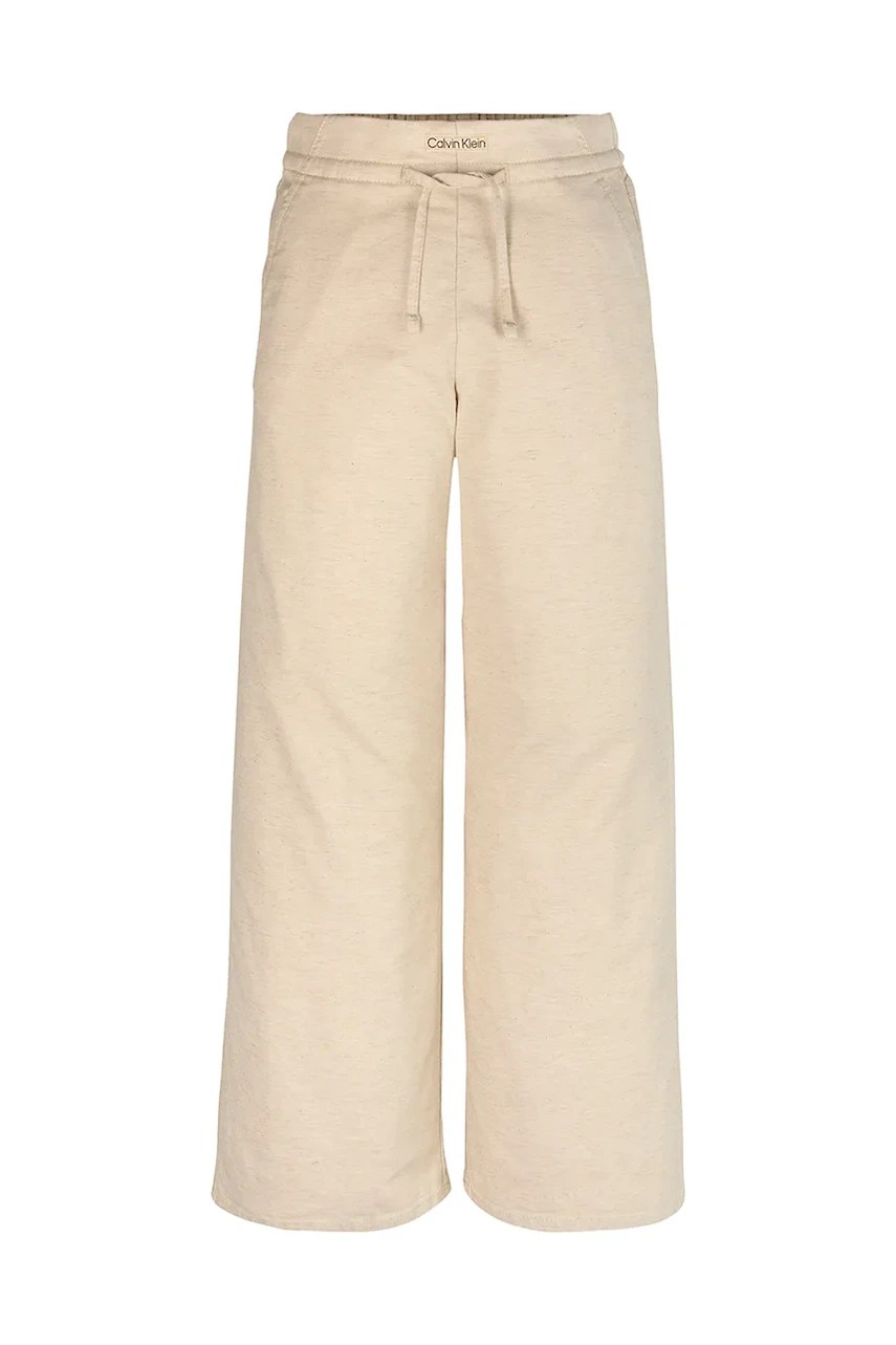 Pantaloni calvin klein jeans cu amestec de in pentru copii Pantaloni calvin klein jeans cu amestec de in pentru copii