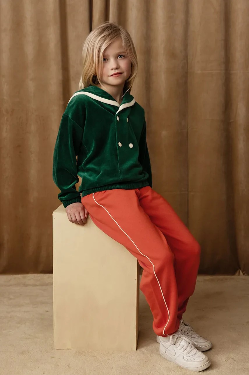 Pantaloni de trening mini rodini pentru copii cu dungi laterale Pantaloni de trening mini rodini pentru copii cu dungi laterale