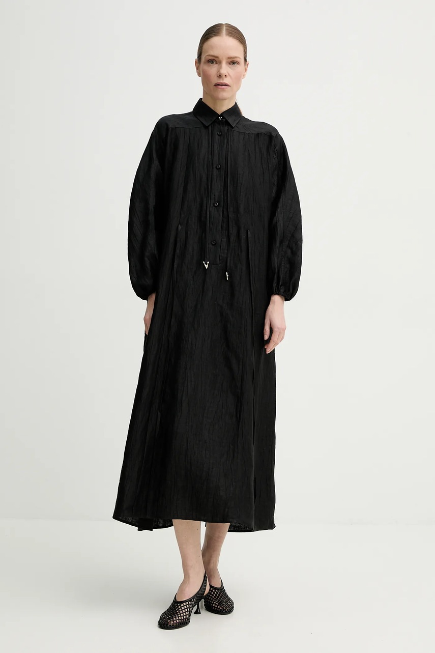 Aeron rochie din in ANN cu guler Aeron rochie din in ANN cu guler