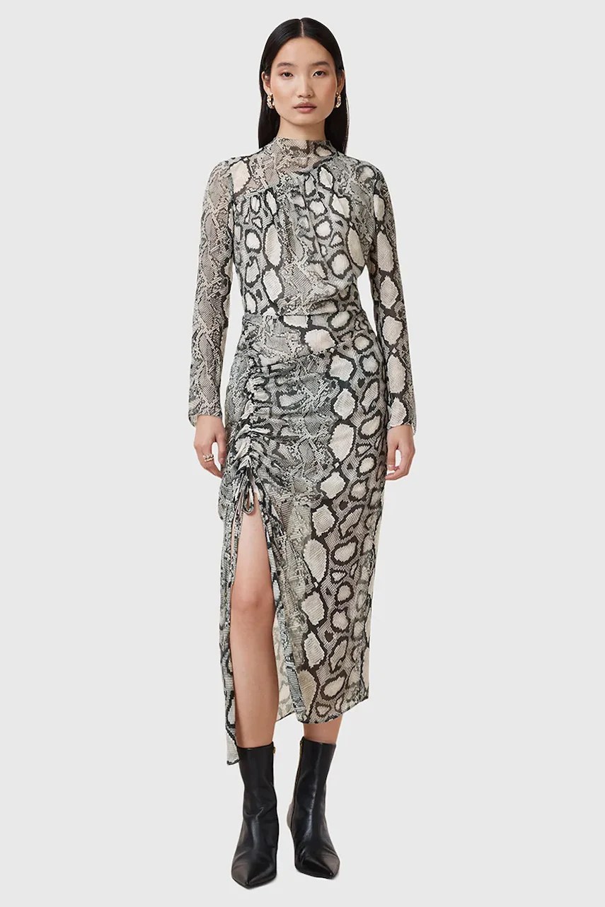 Rochie AllSaints cu amestec de mătase RIZO Rochie AllSaints cu amestec de mătase RIZO