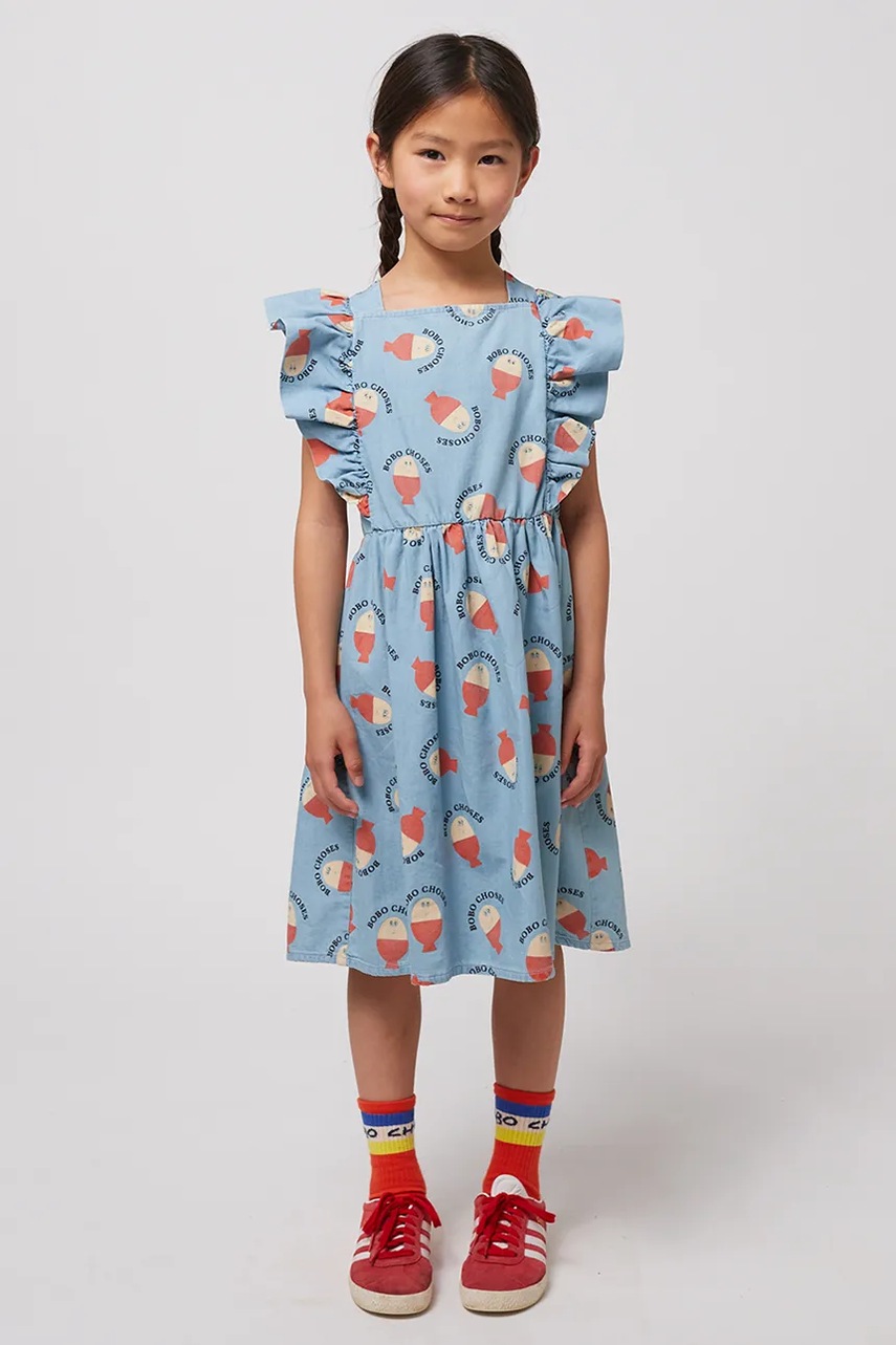 Rochie din bumbac pentru copii bobo choses Morning Egg Rochie din bumbac pentru copii bobo choses Morning Egg