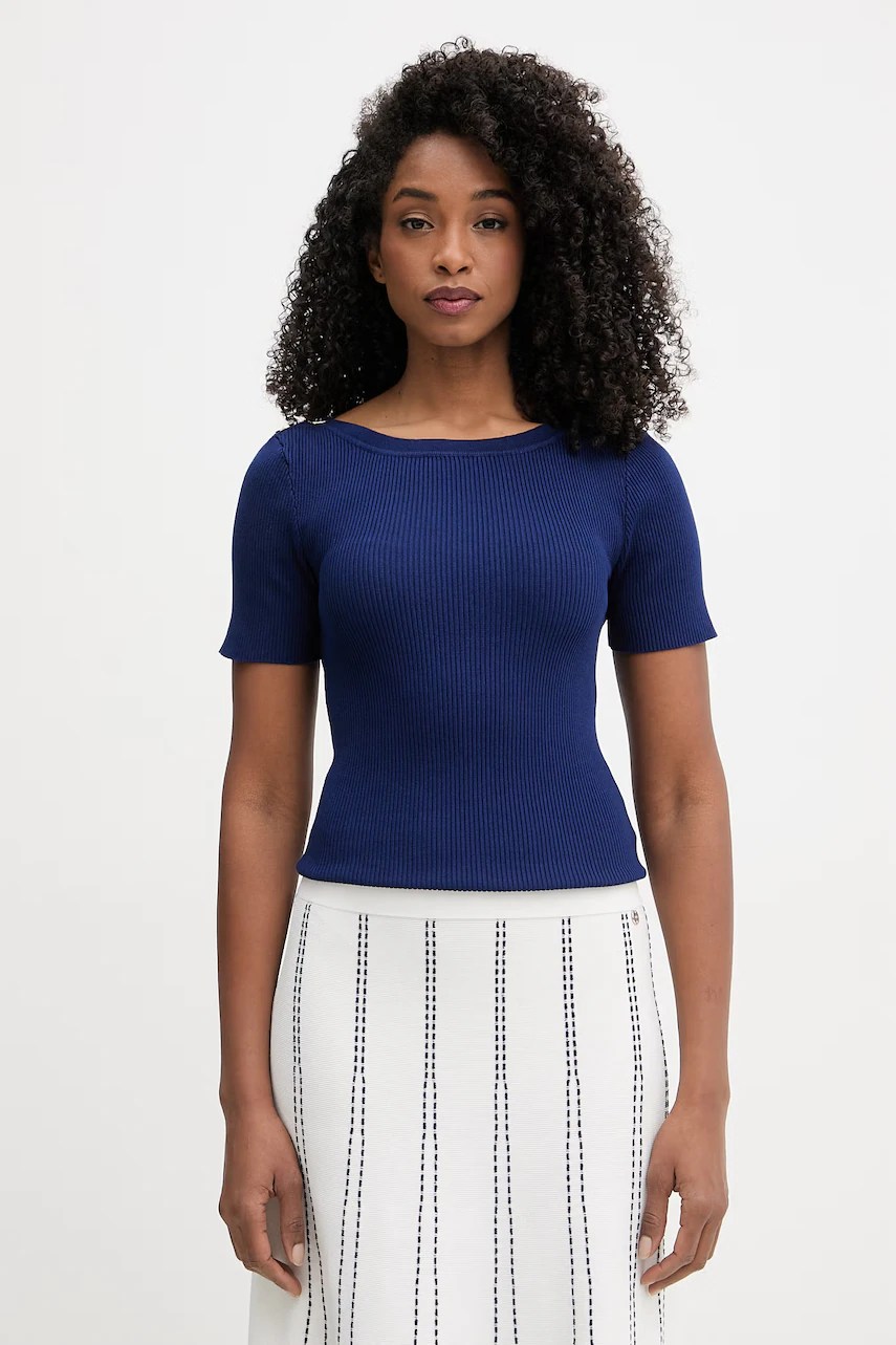 Pulover cu mânecă scurtă de damă morgan din vâscoză MPIO Pulover cu mânecă scurtă de damă morgan din vâscoză MPIO