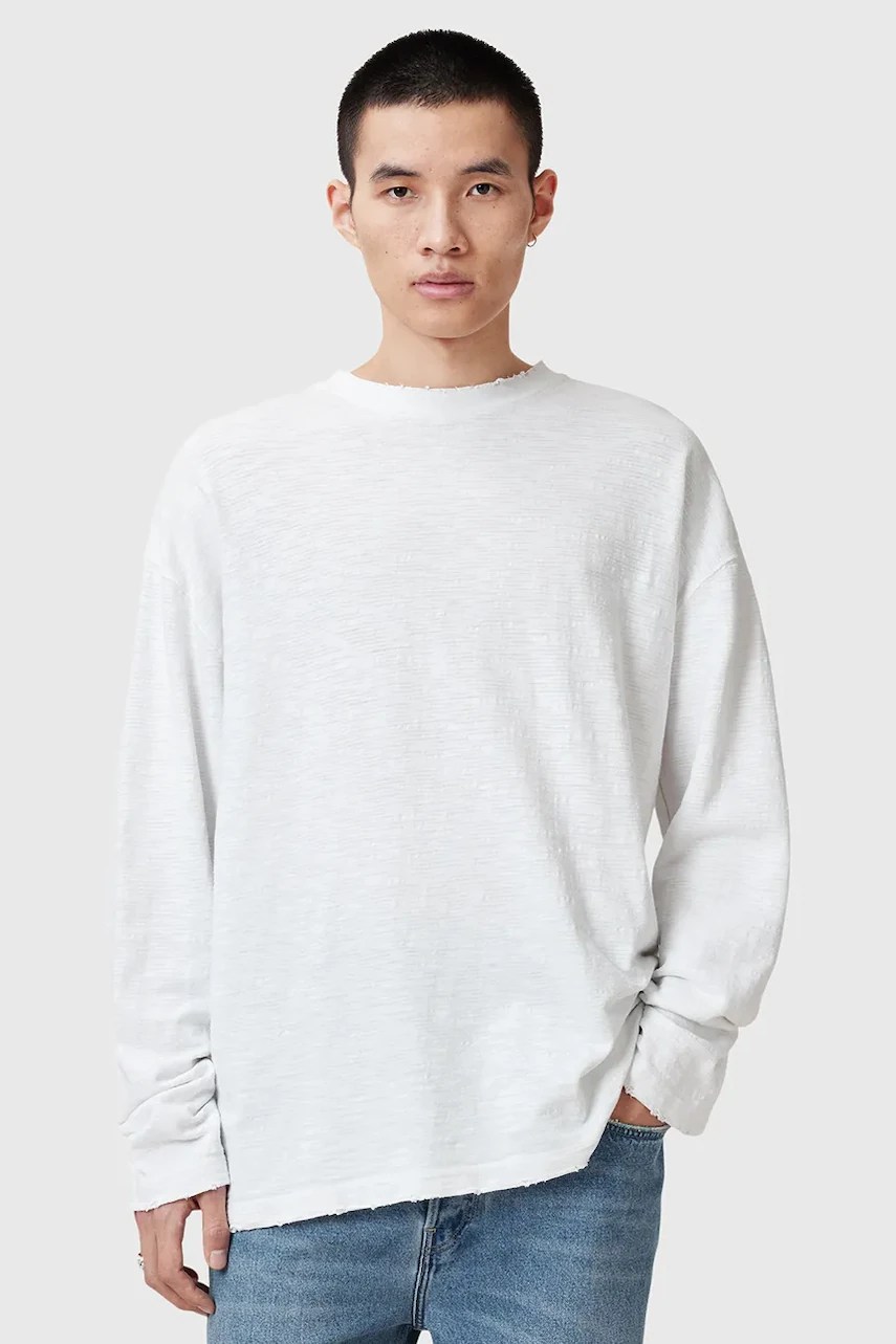 Tricou cu mânecă lungă din bumbac AllSaints FOSTER Tricou cu mânecă lungă din bumbac AllSaints FOSTER