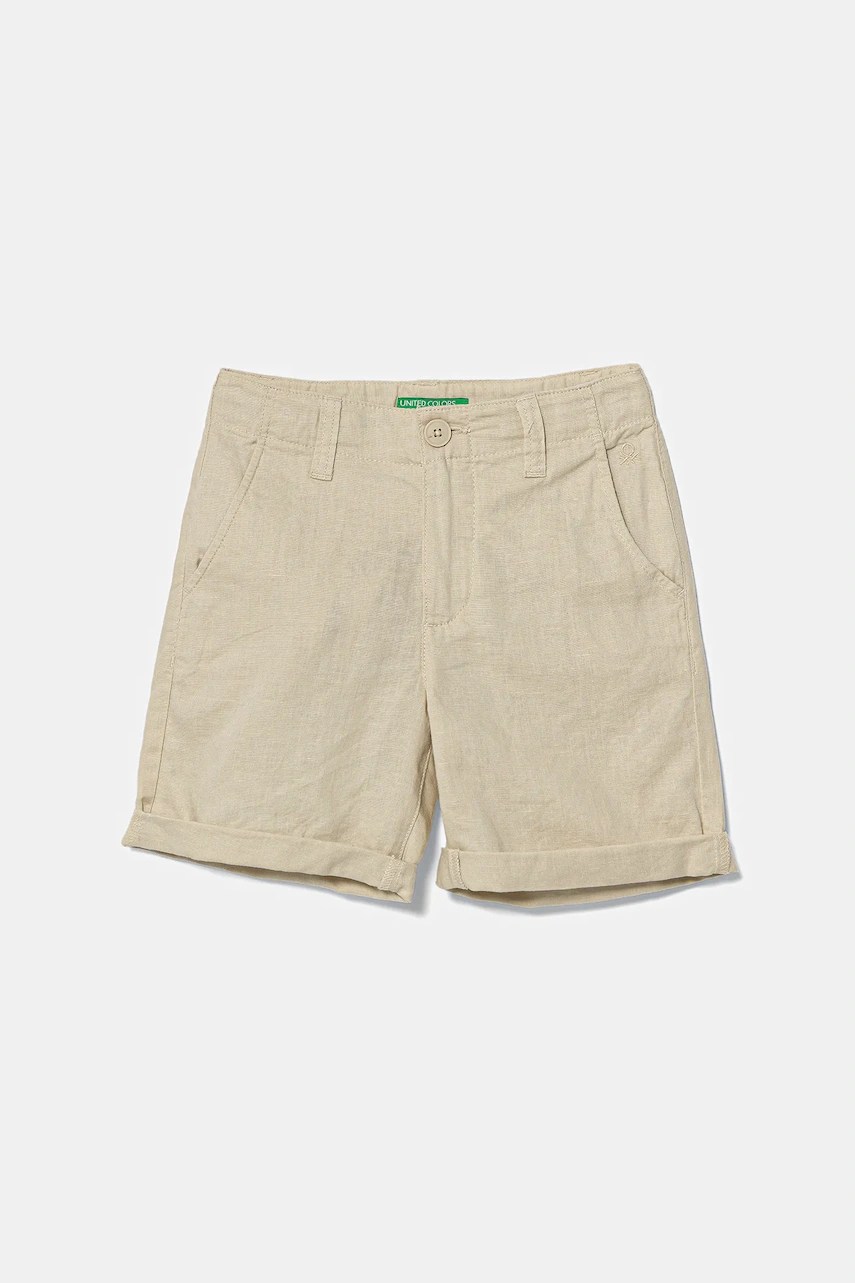 Pantaloni scurți de in pentru copii united colors of benetton Pantaloni scurți de in pentru copii united colors of benetton