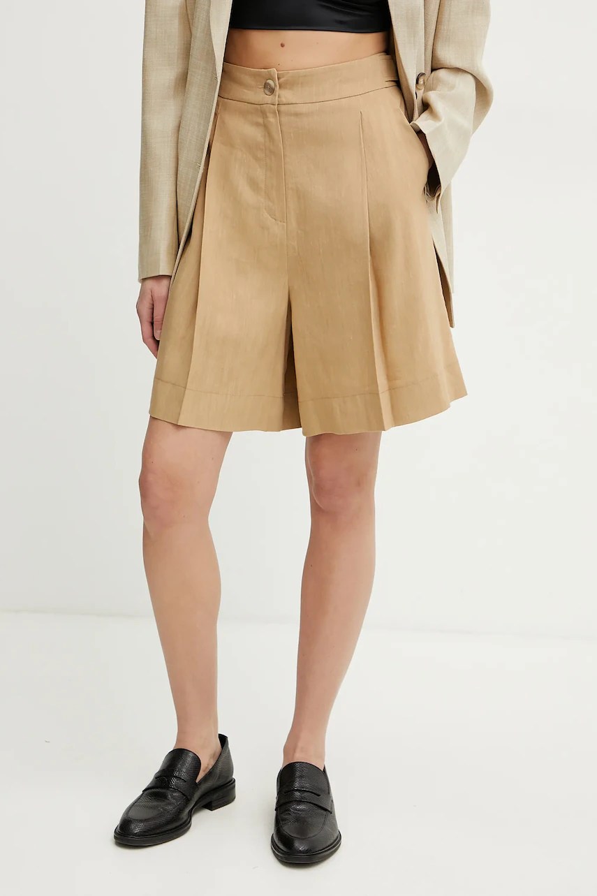 Pantaloni scurți marella din amestec de in, model SAGITTA Pantaloni scurți marella din amestec de in, model SAGITTA