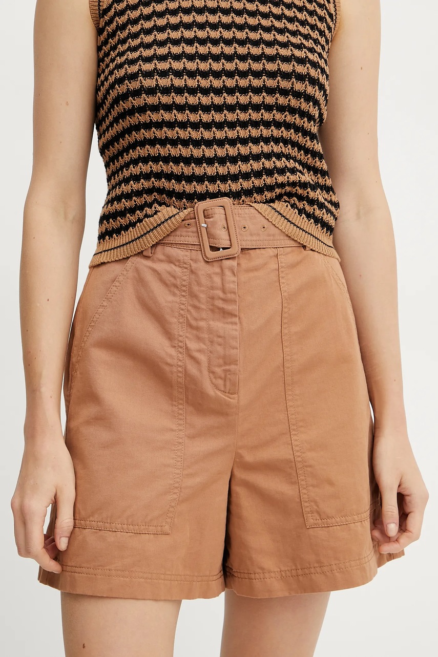 Pantaloni scurți weekend max mara din in amestecat Pantaloni scurți weekend max mara din in amestecat