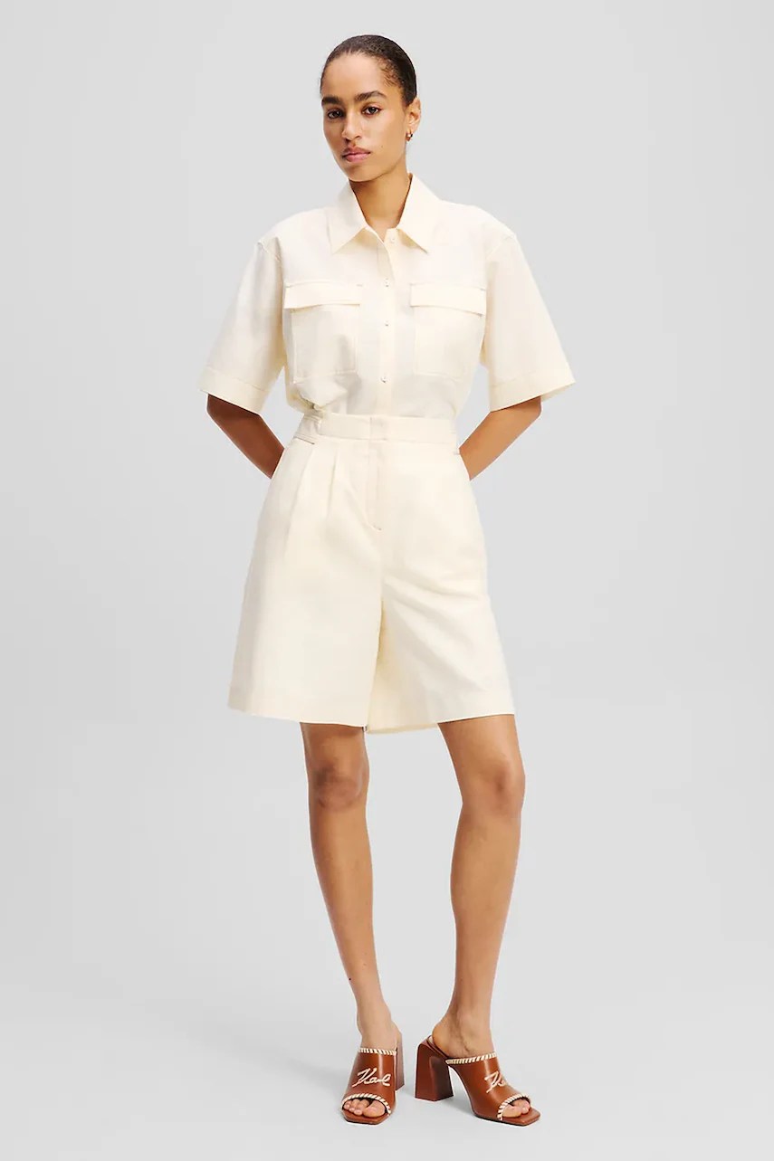 Pantaloni scurți din in karl lagerfeld Pantaloni scurți din in karl lagerfeld