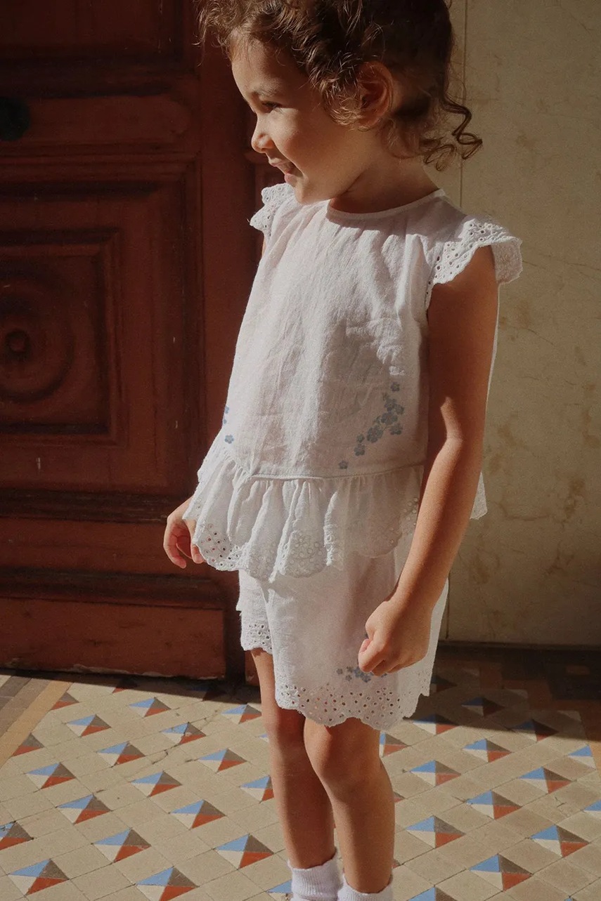 Pantaloni scurți din bumbac pentru copii konges sløjd RHW x KS FIORI SHORTS GOTS Pantaloni scurți din bumbac pentru copii konges sløjd RHW x KS FIORI SHORTS GOTS