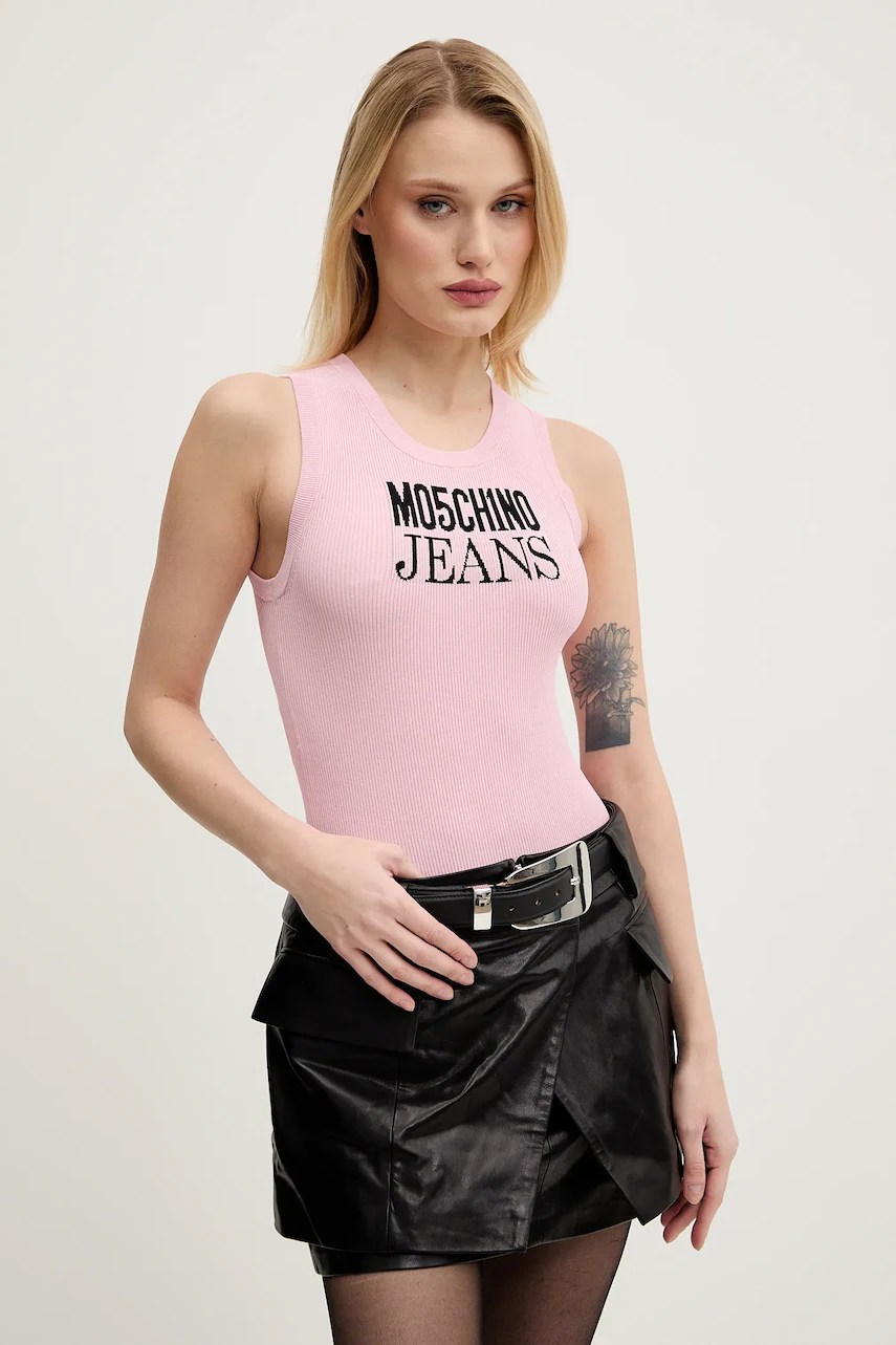 Top moschino jeans cu paiete Top moschino jeans cu paiete