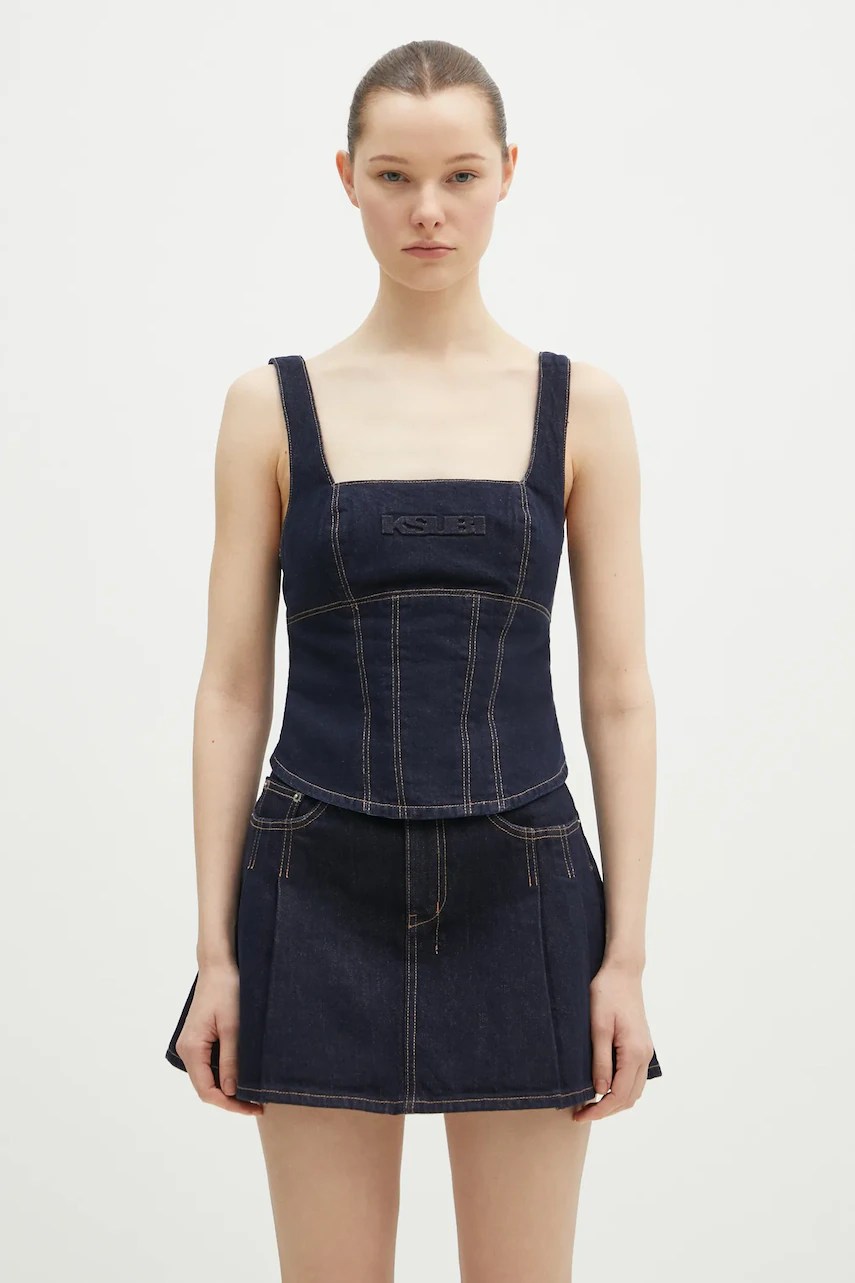 Bluza subțire din denim Hera Bustier Zenith Pop – KSUBI Bluza subțire din denim Hera Bustier Zenith Pop – KSUBI