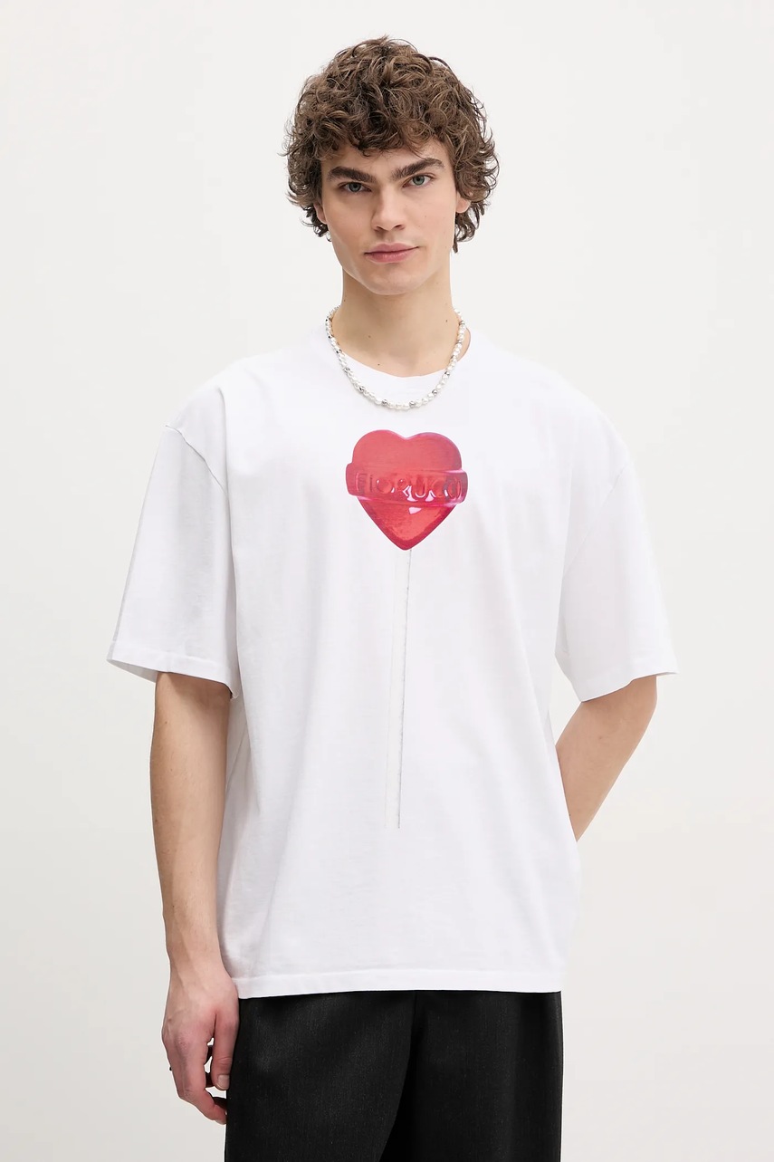 Tricou fiorucci cu imprimeu lollipop heart, croială boxy Tricou fiorucci cu imprimeu lollipop heart, croială boxy