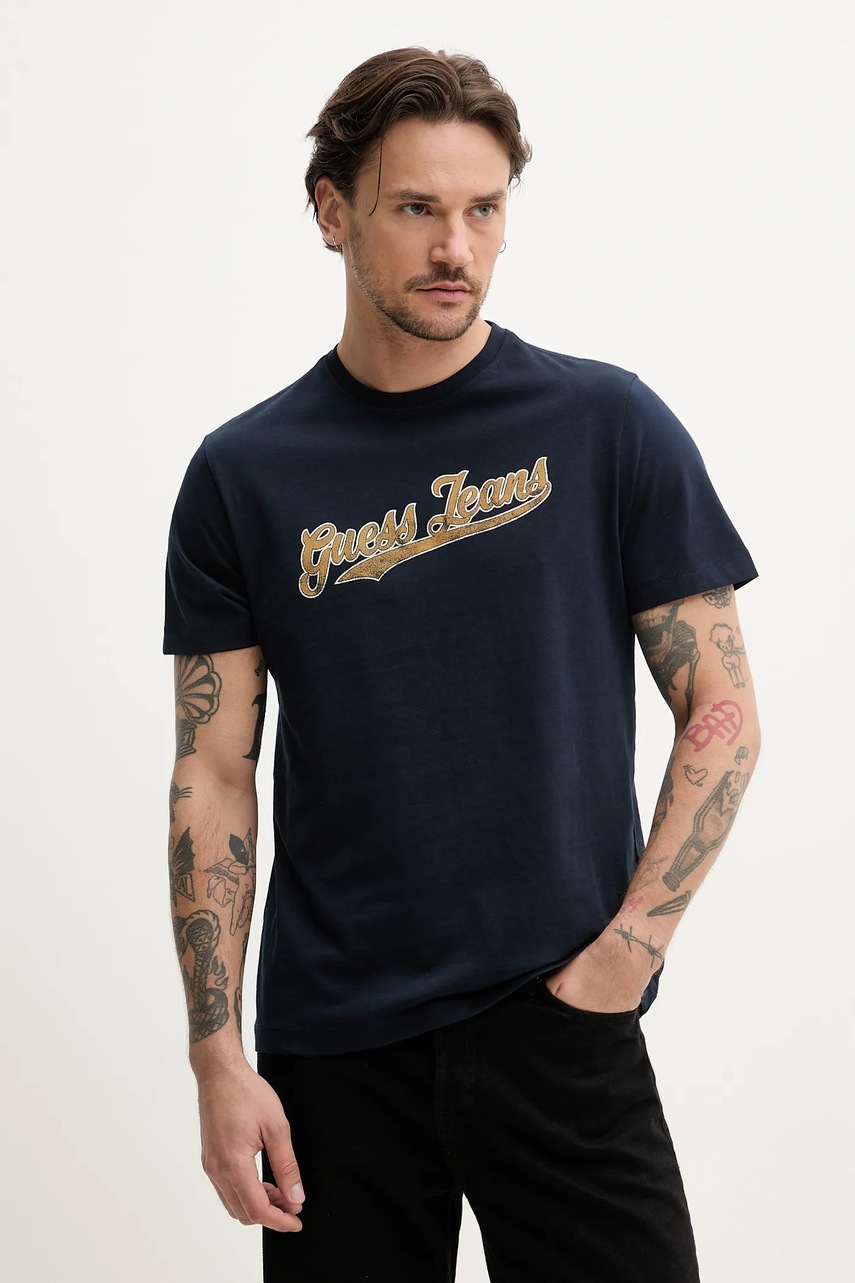 Tricou pentru bărbați guess jeans din bumbac Tricou pentru bărbați guess jeans din bumbac