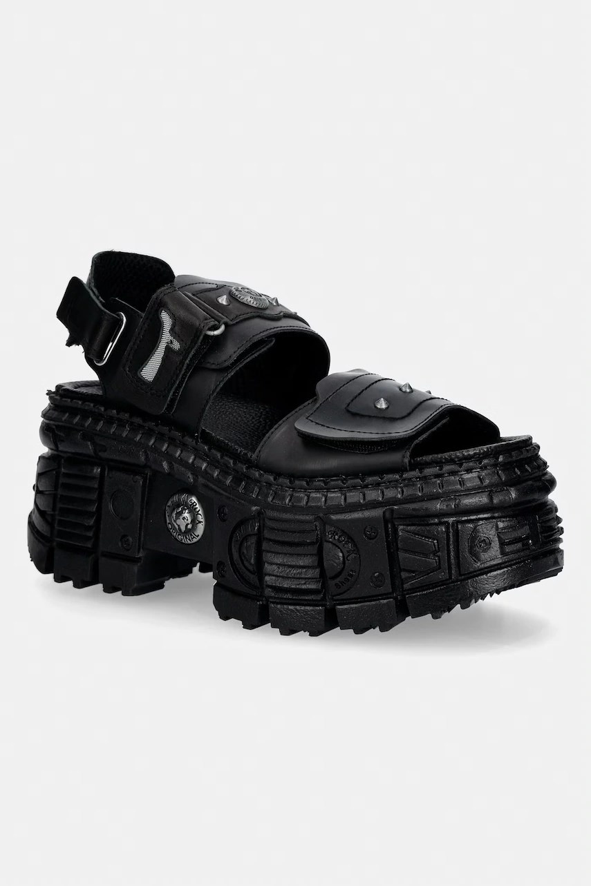 Sandale new rock pentru femei, din piele ANTIK NEGRO, ITALI NEGRO, TANK CASCO LATE Sandale new rock pentru femei, din piele ANTIK NEGRO, ITALI NEGRO, TANK CASCO LATE