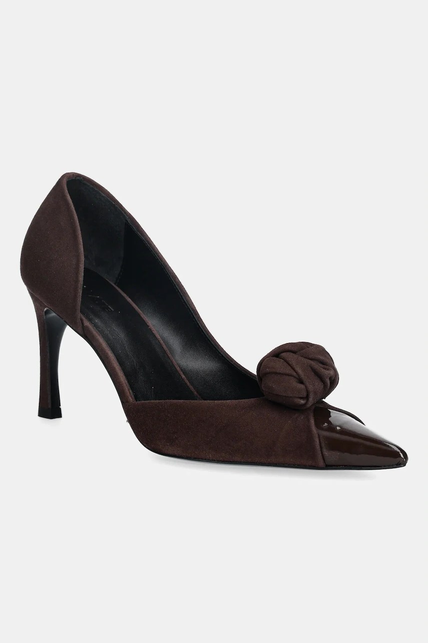 Pantofi cu toc subțire din piele întoarsă Pantofi cu toc subțire din piele întoarsă