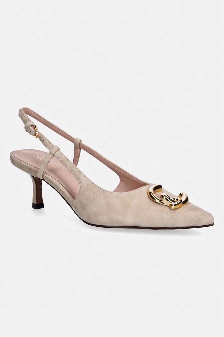 Pantofi cu toc stiletto din piele întoarsă coccinelle Pantofi cu toc stiletto din piele întoarsă coccinelle