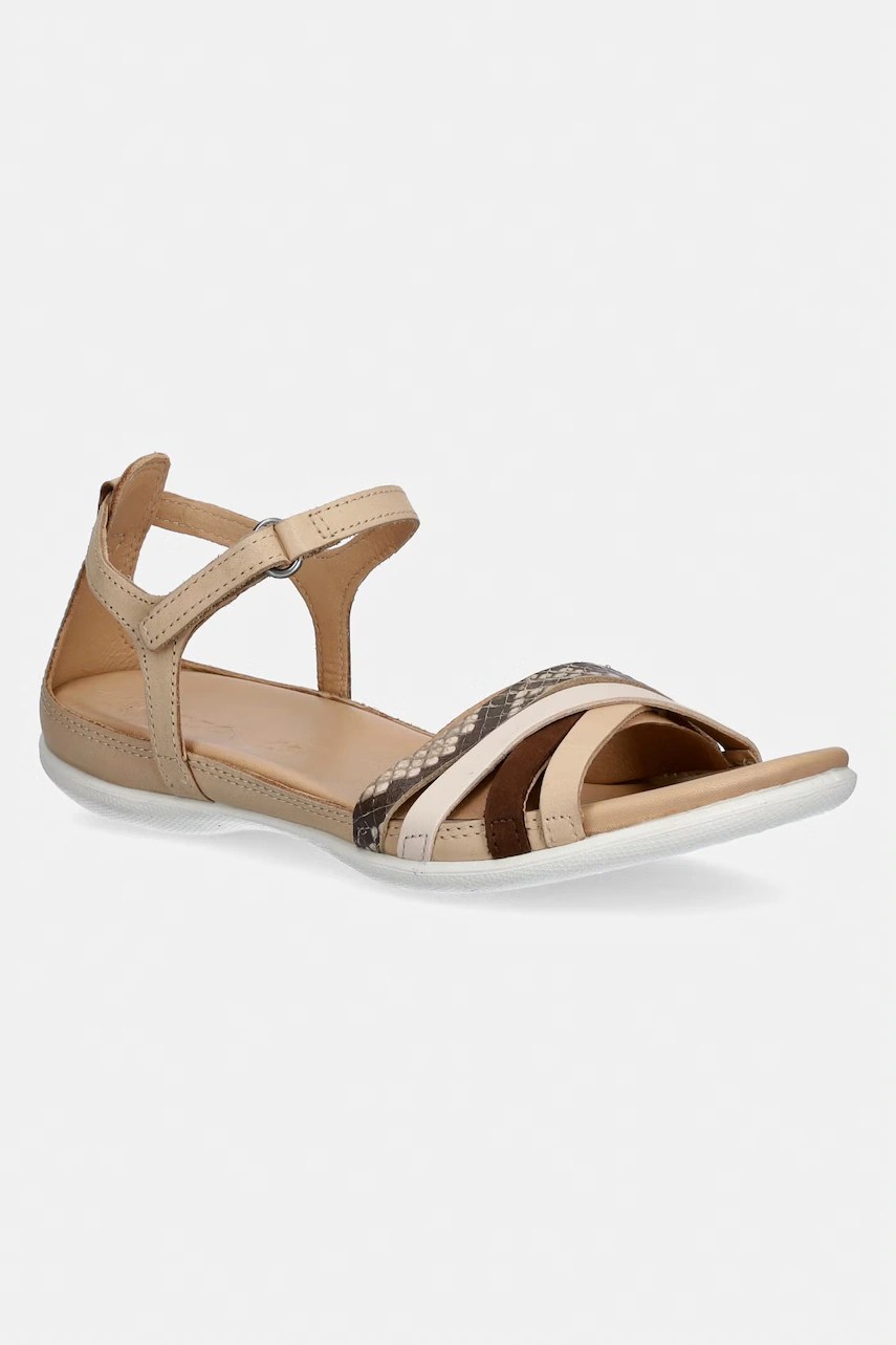 Sandale cu toc plat pentru femei ecco, din piele flash Sandale cu toc plat pentru femei ecco, din piele flash