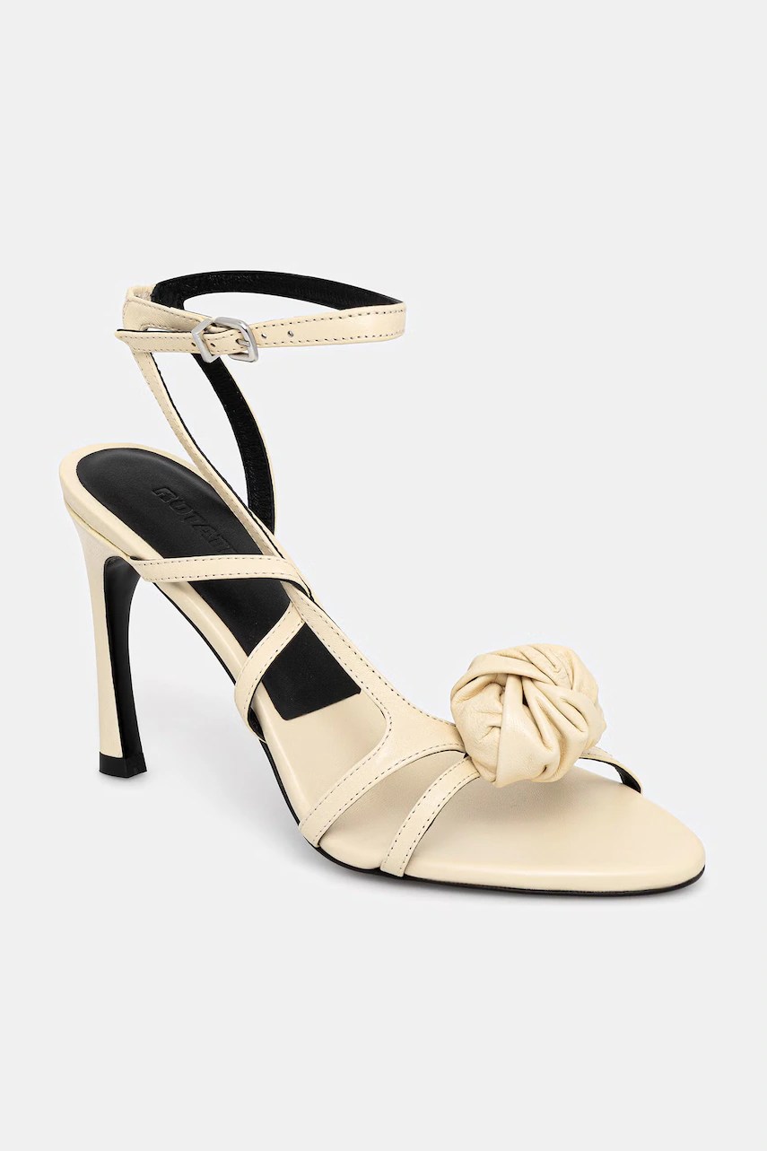 Rotate sandale cu toc cui din piele Rotate sandale cu toc cui din piele