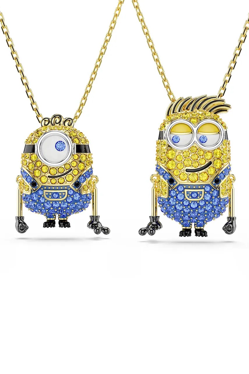 Colier swarovski pentru femei placat cu aur, zirconiu cubic MINIONS Colier swarovski pentru femei placat cu aur, zirconiu cubic MINIONS