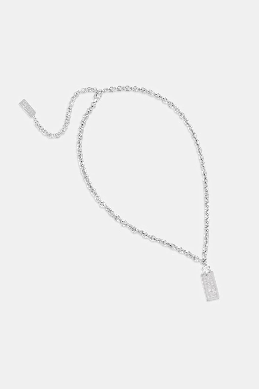 Colier cu pandantiv de damă MM6 maison margiela din alamă Colier cu pandantiv de damă MM6 maison margiela din alamă