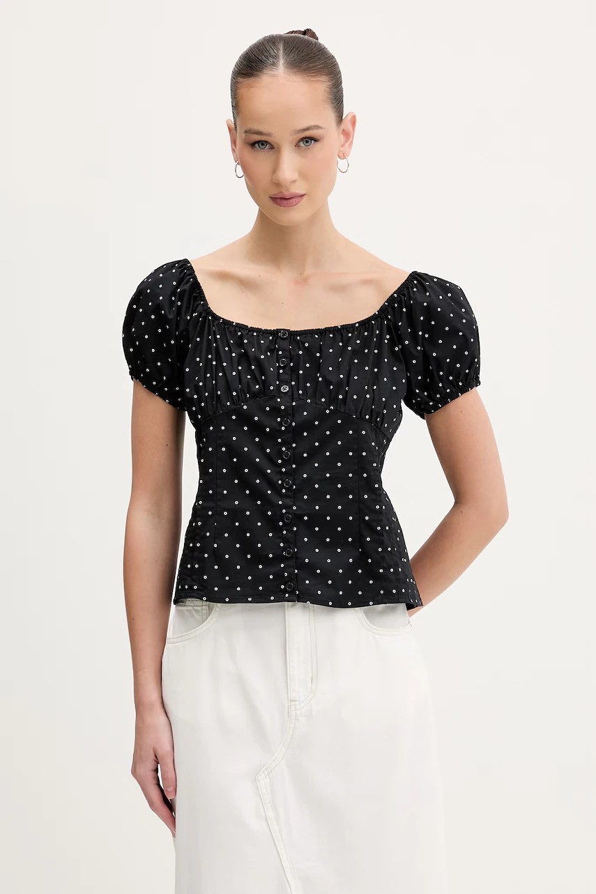 Bluză guess jeans din bumbac pentru femei Bluză guess jeans din bumbac pentru femei