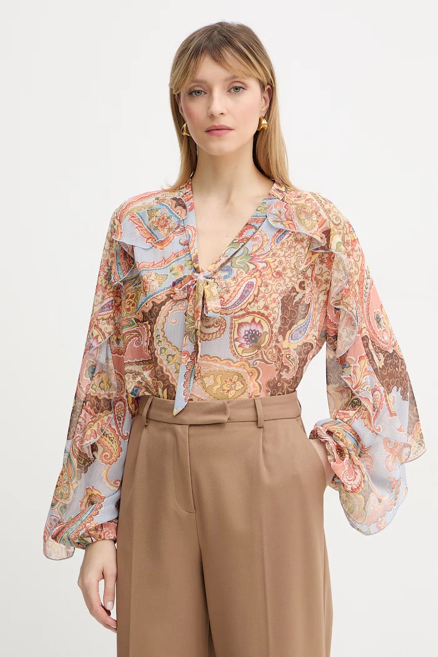 Bluză cu volane guess pentru femei PAISLEY Bluză cu volane guess pentru femei PAISLEY