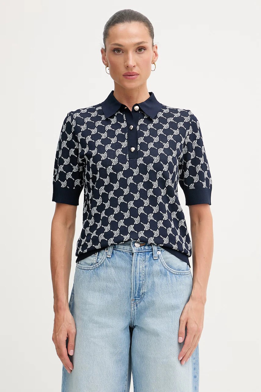 Tricou polo tricotat pentru femei joop! cu vâscoză Tricou polo tricotat pentru femei joop! cu vâscoză